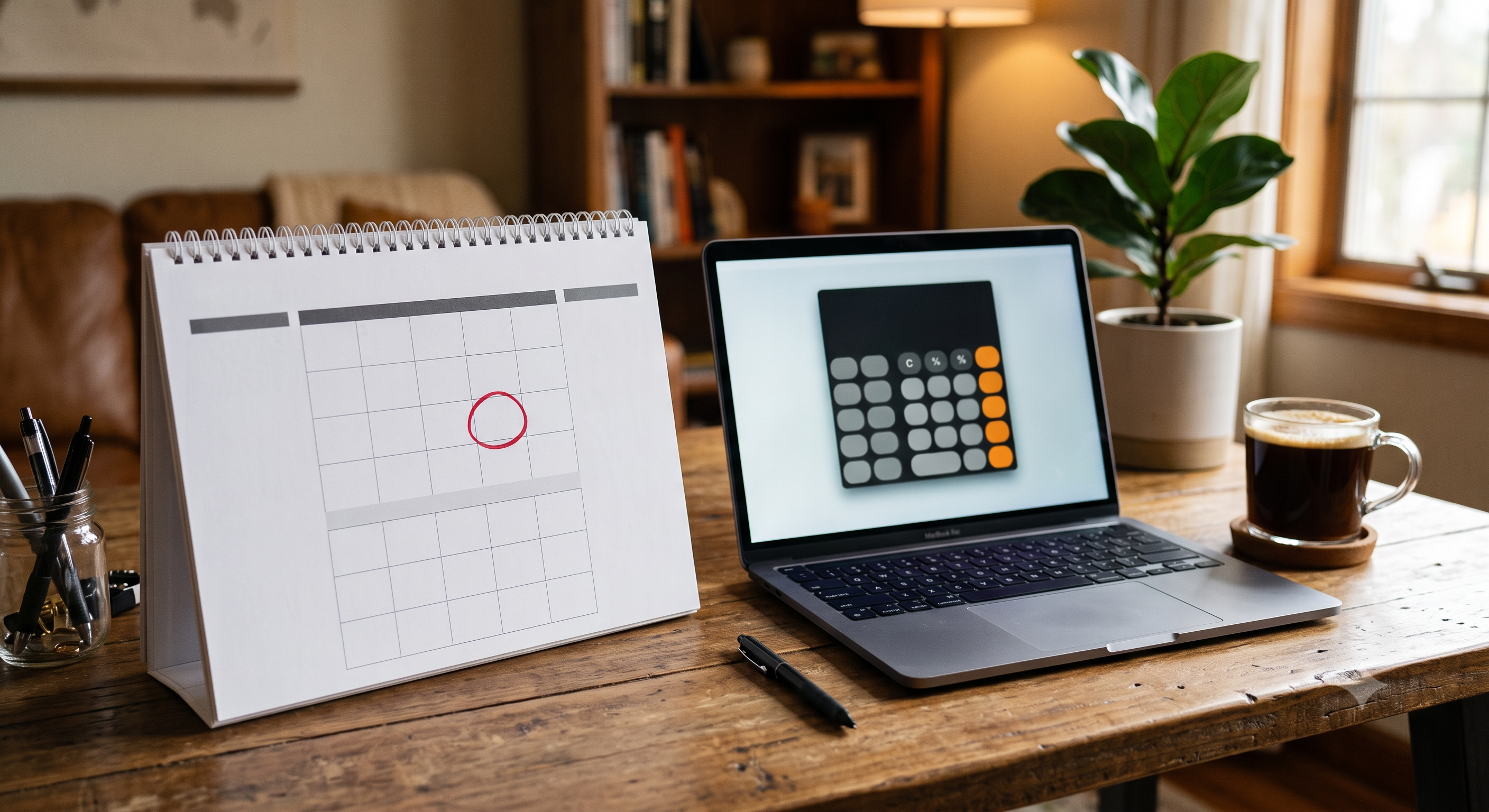 Calendar with quarterly tax due dates